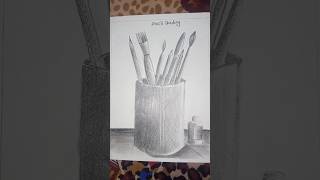 Pen pencil holder art with pencil shading trending art 3d [upl. by Hulda742]