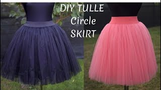 DIY TULLE CIRCLE SKIRT WITH ELASTIC  Pesh style tulleskirt tulle [upl. by Anne-Corinne]