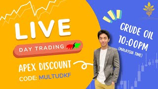 LIVE Day Trading  Crude Oil Futures  Apex Trader Funding [upl. by Illene200]