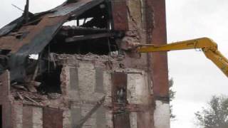 Demolition of Old National Casket Factory September 30 2009 [upl. by Ayahc]