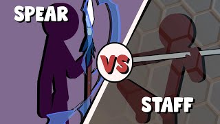 Supreme Duelist Stickman FIGHT Animation SPEAR vs STAFF [upl. by Welby]