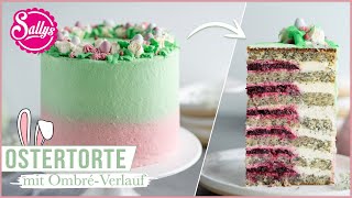 Ostertorte mit OmbréFarbverlauf  Zitrone Waldfrucht und Mohn  Sallys Welt [upl. by Vierno866]