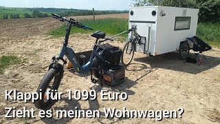 Klapp EBike für 1099 Euro DYU FF 500 Kann es meinen Fahrradwohnwagen ziehen [upl. by Yadnus]