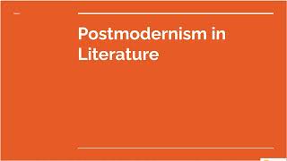 Postmodernism in Literature [upl. by Dopp983]