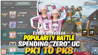 Popularity Battle Journey Pk1 to Pk8  “ZERO” UC Spended on Popularity [upl. by Adnertal]