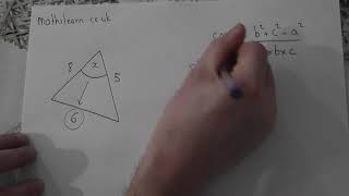 The Cosine Rule to find an angle 1 minute maths [upl. by Lorens]