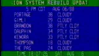 Winnipeg weather channel  Aug 6 1988 [upl. by Natanhoj]