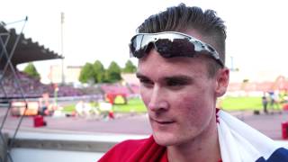 Henrik Ingebrigtsen NOR after winning the 5000m Tampere 2013 [upl. by Diley]