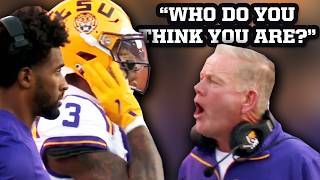 Brian Kelly screams at LSU receiver Chris Hilton Jr because he keeps jumping a breakdown [upl. by Sadnac358]