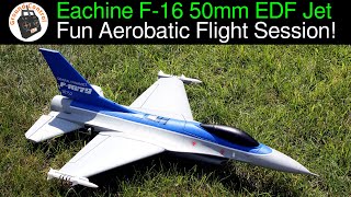 Eachine F16 550mm Wingspan 50mm EDF Jet PNF  Fun Aerobatic Flight Session Im loving this EDF Jet [upl. by Nosneh]