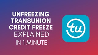 How To Unfreeze Transunion Credit Freeze 2024 [upl. by Ydroj417]