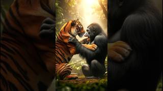 Great Apes vs Big Cat Sumatran Tiger animalbattle wildlifebattle wildanimals tiger greatapes [upl. by Loring]