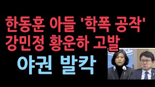 한동훈 아들 학폭 공작 의혹 강민정 황운하 고발 [upl. by Courcy]