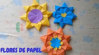 Flores de papel de 8 petalos [upl. by Hael]