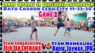 Game2Team JojoChewawaIan VsTeam AndikJaymarJPRBato Carbon Cebu City 112224 [upl. by Nalyt474]