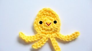 Crochet baby octopus applique free pattern  cute and easy [upl. by Verdha]