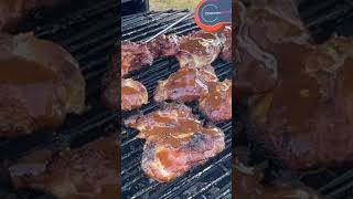 Delicious chicken thighs bbq grill barbecue grilling kamado barbecuegrill grillingrecipes [upl. by Adnilim846]