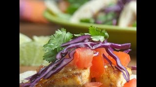 Broiled Fish Tacos with ChipotleLime Dressing [upl. by Marcy907]