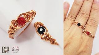 How to make beautiful ring for beginners  easy DIY jewelry 1066 [upl. by Aihtnys]