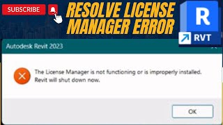 Error on Revit The license manager is not functioning or is improperly installed  Easy Solution [upl. by Laamak726]