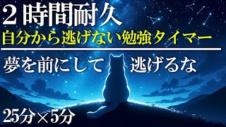 【ポモドーロタイマー】勉強に集中しかできない2時間 ポモドーロテクニック 25分集中 5分休憩 [upl. by Nandor]