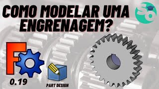 FreeCAD  Como modelar uma engrenagem v019 [upl. by Annauqahs]