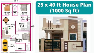 25 x 40 Ghar Ka Naksha II 25 x 40 House Plan  25 x 40 House Plan  1000 Sq Ft House Plan [upl. by Bendix]