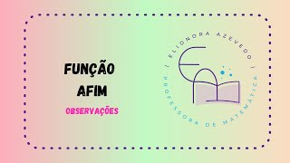 Função Afim  Observações [upl. by Tzong795]