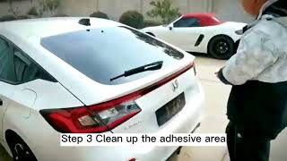 NINTE 2022 2023 Honda Civic Hatchback Rear Spoiler Installation Steps [upl. by Petit]