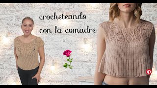 ⭐⭐⭐⭐❤como tejer blusa a crochet CALIFORNIA fácil y rápido parte 1 crocheteando con la comadre [upl. by Strain]