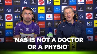 Bellamy lays out Melbourne’s injury toll 🤕  Storm Press Conference  Fox League [upl. by Tiffany]