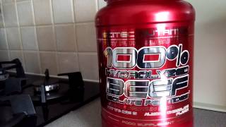 Scitec Nutrition  100 Hydrolyzed Beef Protein Review  AndroSupplement [upl. by Holbrook]