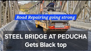 STEEL BRIDGE AT PEDUCHA GETTING BLACK TOP NH29 trending ROAD repairing [upl. by Rehpotirhc]