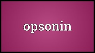 Opsonin Meaning [upl. by Sabian]