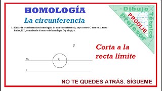 Homología 1 CIRCUNFERENCIA QUE CORTA A LA RECTA LÍMITE RL Resultado una hipérbola [upl. by Andreas]