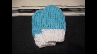 tuto tricot moufles bébé 03 mois [upl. by Cid943]