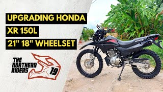 HONDA XR 150L  Wheelset Upgrade from stock to 21quot 18quot  The Northern Riders [upl. by Ultan719]