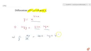 Differentiate xsinx x gt 0 wrt x [upl. by Hawger619]