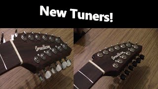 Replacing my 151 tuners with 181 Breedlove 12 string part three [upl. by Noroj396]