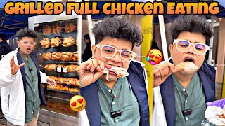 Grilled Full Chicken Eating In Uzbekistan Street food Market 😋🤯Kanda Lovers [upl. by Ahgiela]