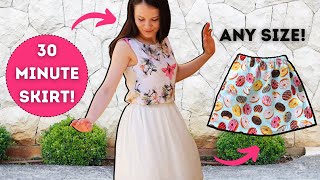 How to sew a gathered skirt in 30 minutes  QUICK and EASY tutorial [upl. by Carmon548]