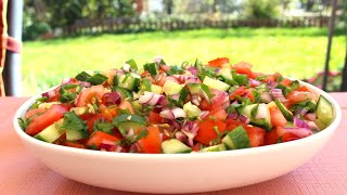 Türkischer Hirtensalat  Çoban Salatası  Frisch knackig und lecker  Canans Rezepte [upl. by Licha]