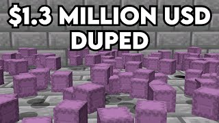 Duping on a PayToWin Minecraft Server 13M USD DUPED [upl. by Aicirtan]