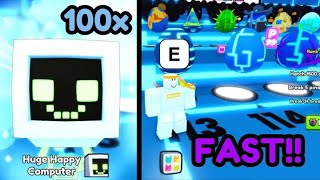 HOW TO HATCH HUGE HAPPY COMPUTERS FAST IN PET SIMULATOR 99 [upl. by Yesnnyl]