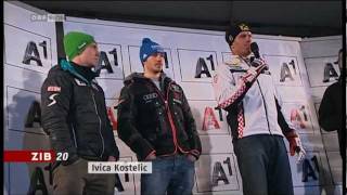 Kostelic vs Hirscher Kitzbühel Zagreb 2012 Versöhnung [upl. by Muffin]