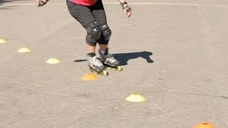 How to Slalom on Rollerblades  RollerSkate [upl. by Yci]