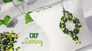 How to make Bicone Bead Earring Fringe earring ideas beadedearrings jewelrymaking fringeearring [upl. by Aciemaj]