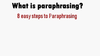 what is Paraphrasing How to Paraphrase 8 Easy Paraphrasing Techniques [upl. by Ahcirt]