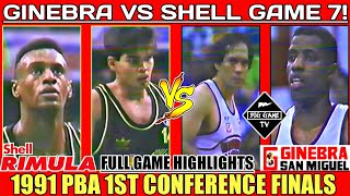 Ginebra vs Shell GAME 7 l 1991 PBA 1st Conference FINALS l Full Game Highlights [upl. by Sandie]