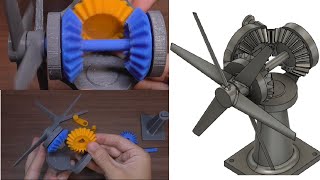 3D Print Timelapse Build Contrarotating Propeller Model [upl. by Ailime]